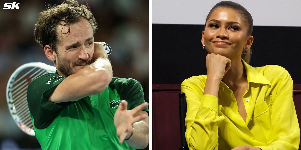 Daniil Medvedev (L) and Zendaya