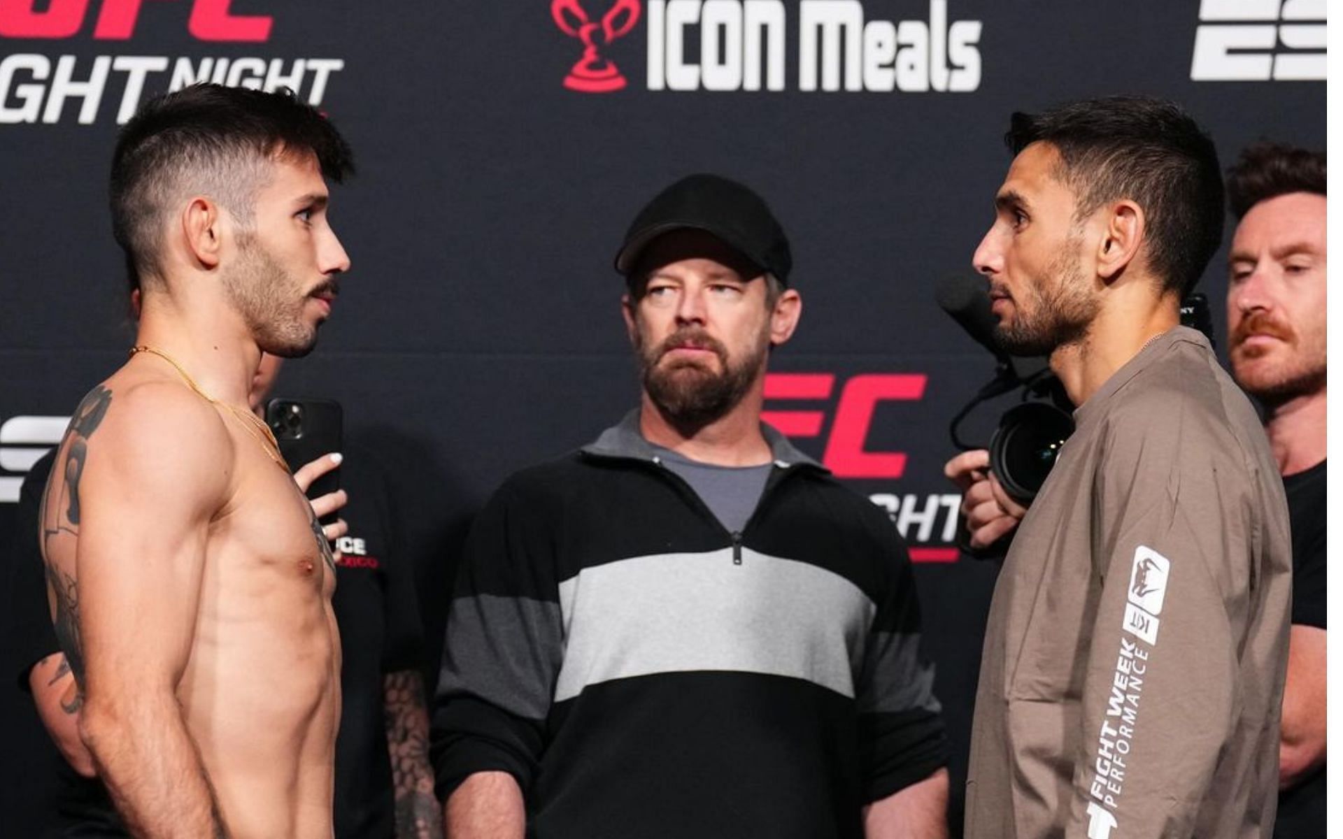 Matheus Nicolau (left) will take on Alex Perez (right) at the main event of UFC Vegas 91 [Images courtesy @ufc on Instagram]