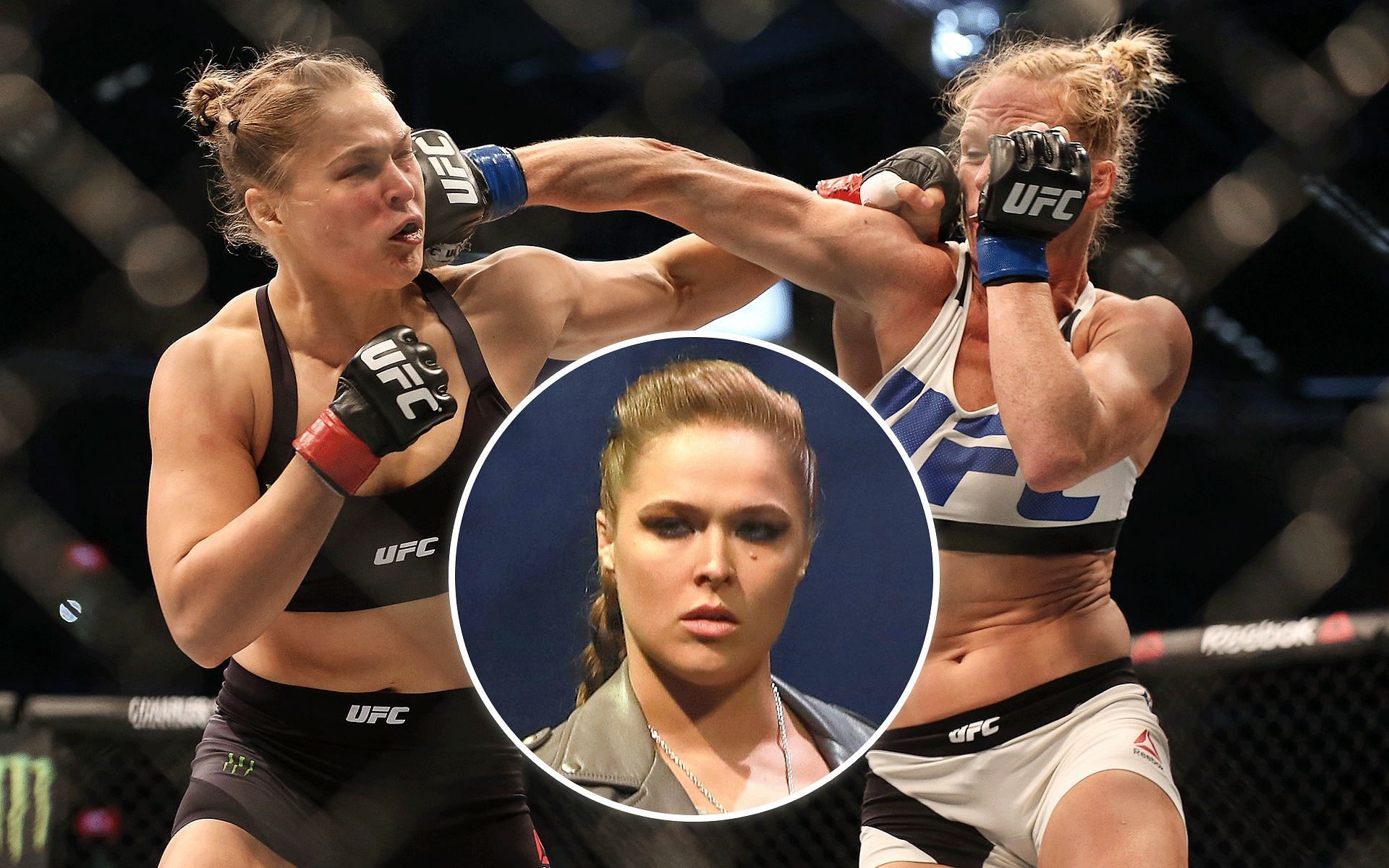 Ronda Rousey (left and inset) was a dominant undefeated UFC champion entering her fight against boxing veteran and MMA stalwart Holly Holm (right) at UFC 193 [Images courtesy: Getty Images]