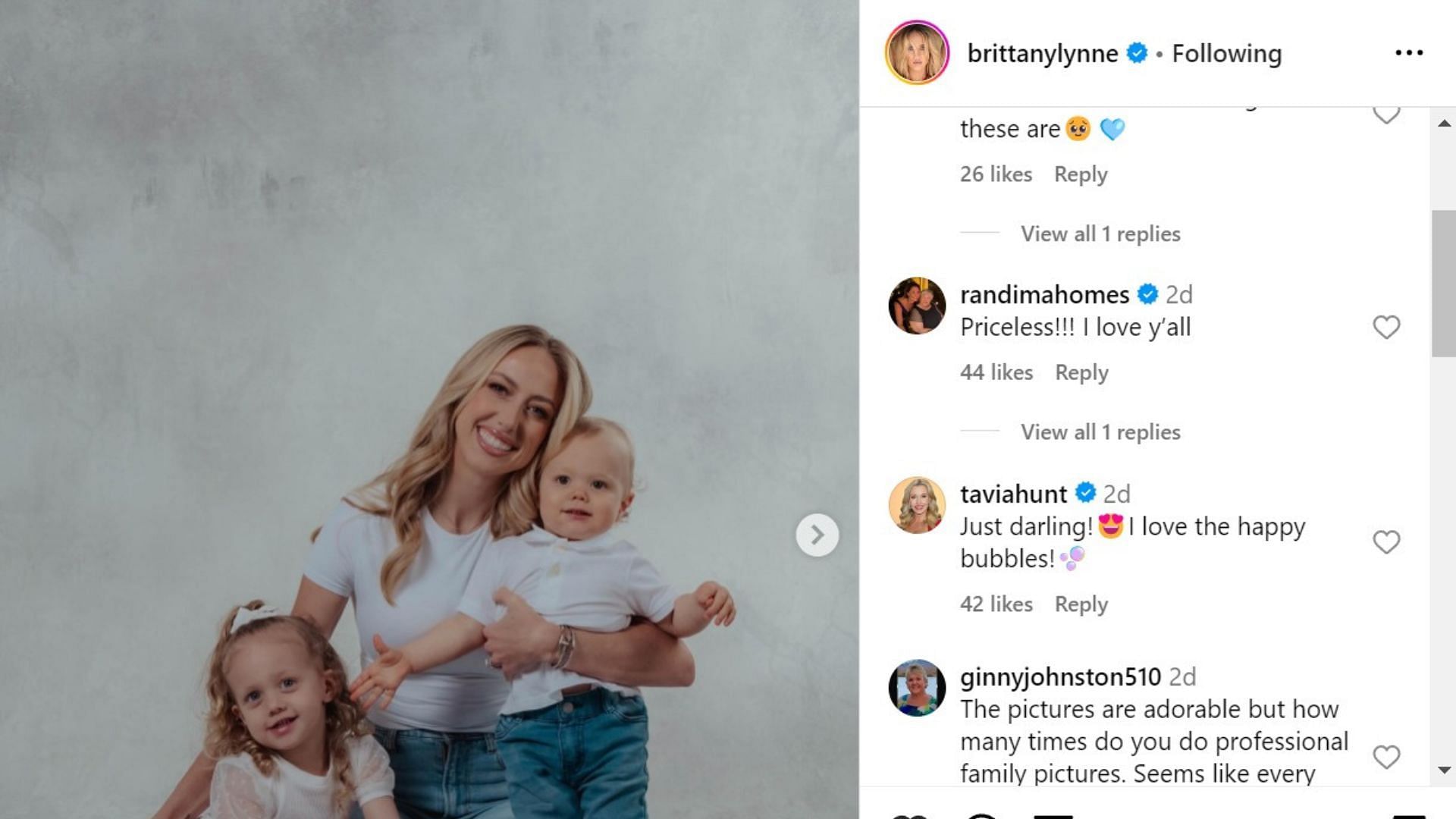 Tavia Hunt gushed over photos of Patrick and Brittany Mahomes&#039; family.