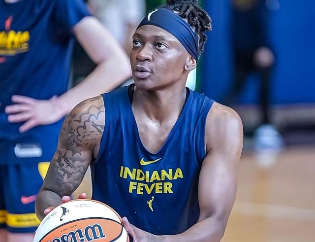 Indiana Fever veteran guard Erica Wheeler working on her free throws at practice.