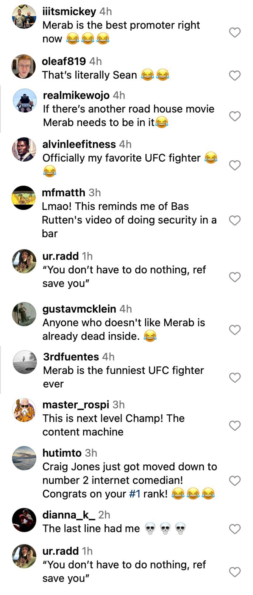 Fans reacting positively to Merab Dvalishvili&#039;s recent social media post [via @merab.dvalishvili on Instagram]