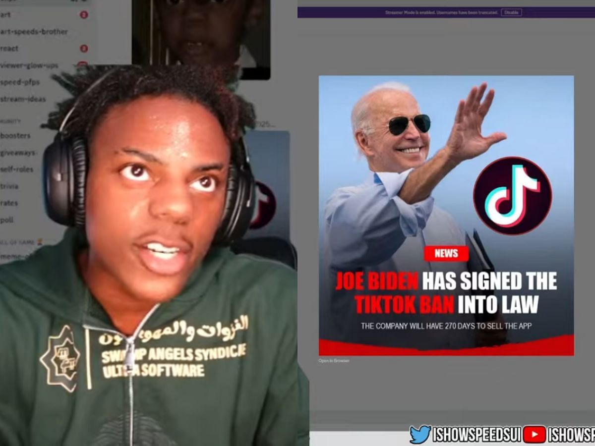 IShowSpeed has a strange take after reading about potential TikTok ban in the USA (Image via YouTube/IShowSpeed)