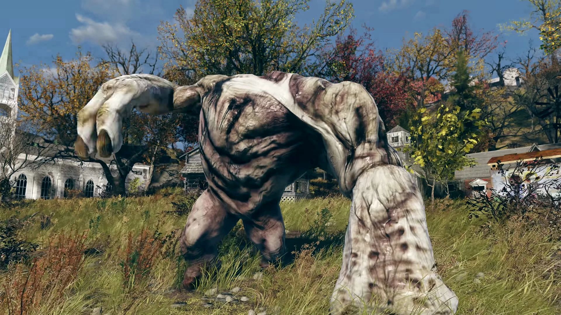 Grafton Monster in a mutated beast with no head (Image via Bethesda Game Studios)