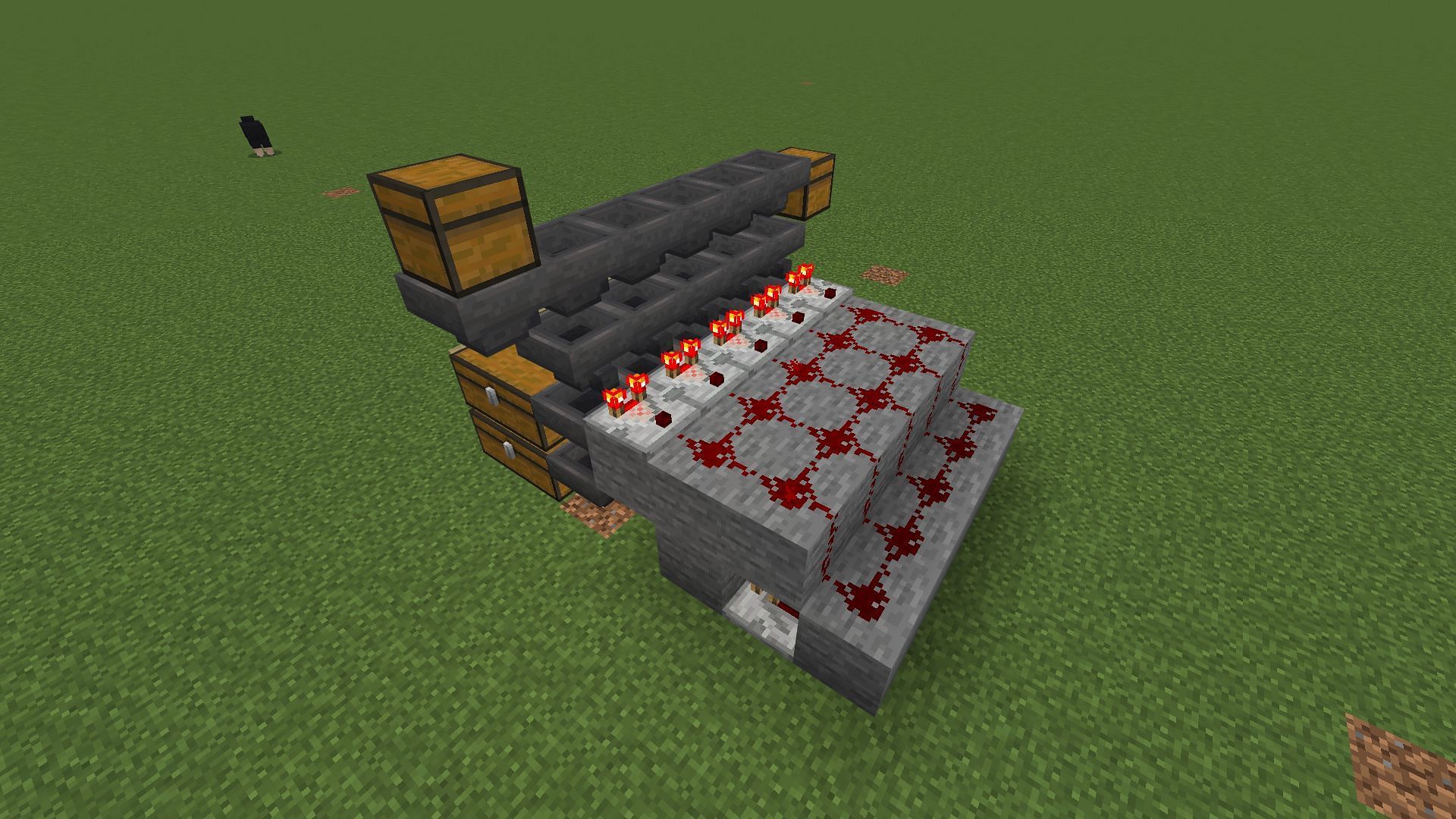 An angled view of the item sorter in Minecraft Bedrock (Image via Mojang)