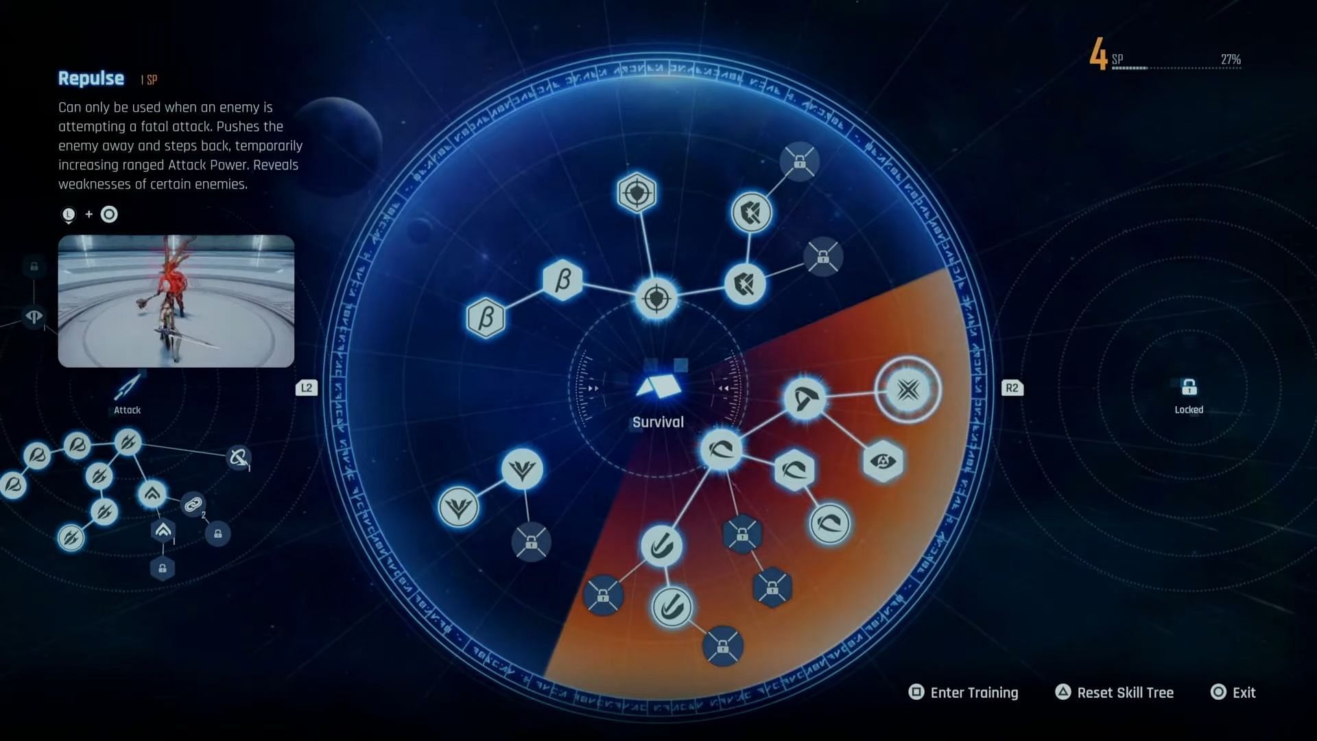 Some early-game skills in Stellar Blade are viable even later on (Image via Shift Up and PhillyBeatzGames/YouTube)