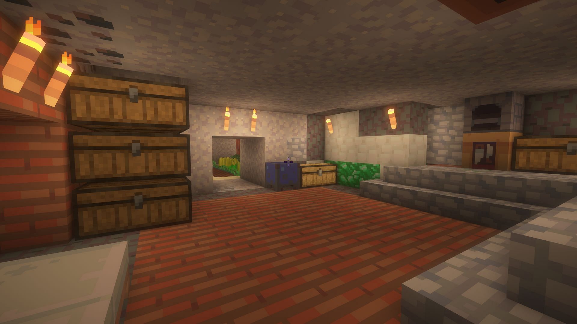 The same survival base using the Hafen texture pack (Image via Mojang)