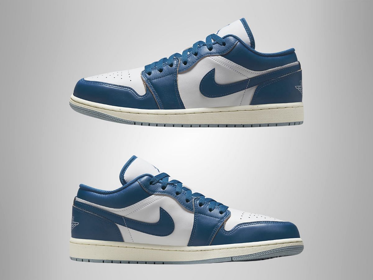 Air Jordan 1 Low SE &quot;White/Industrial Blue&quot; sneakers (Image via Nike)