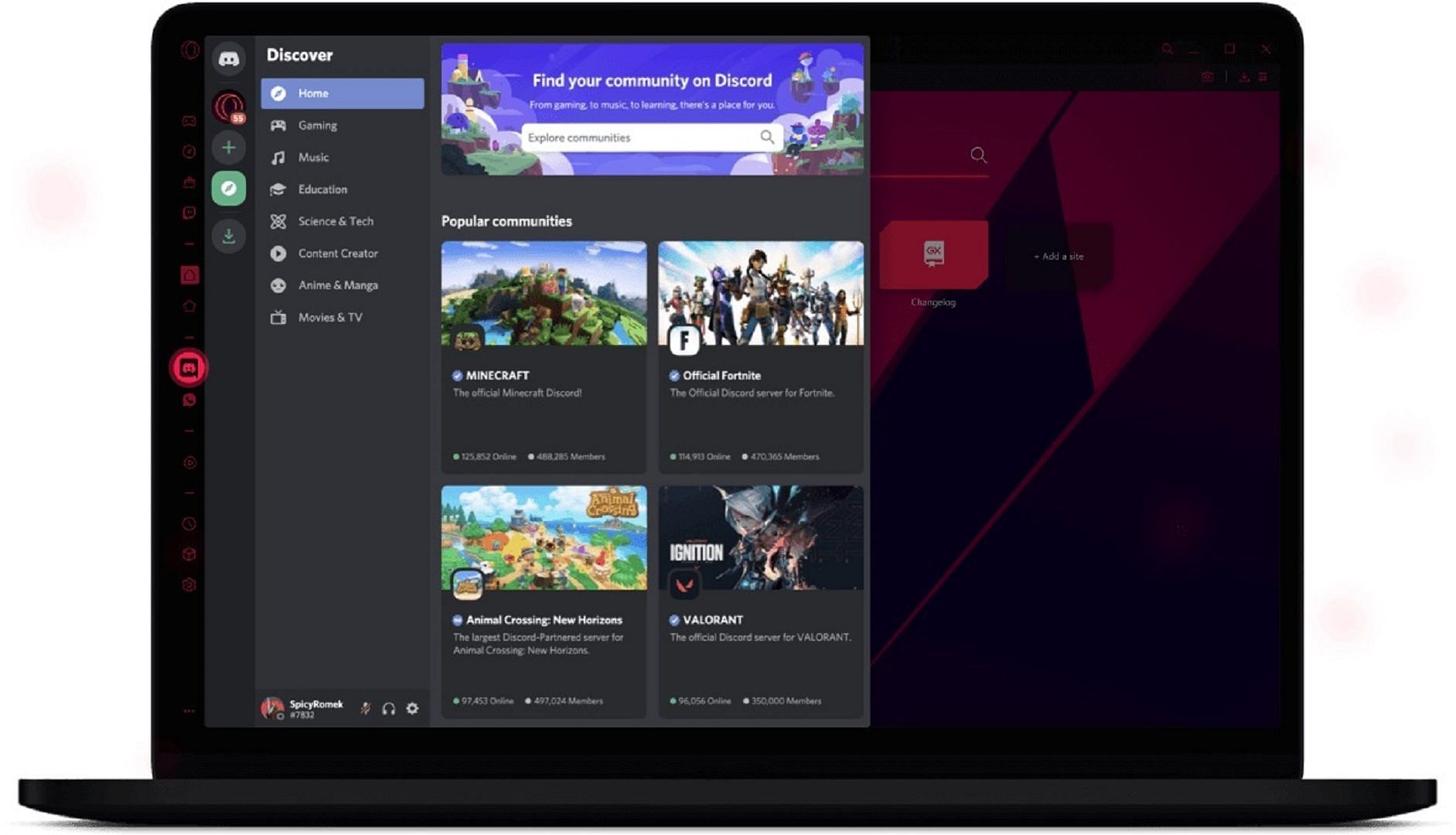 Opera GX with Discord integration (Image via Opera)