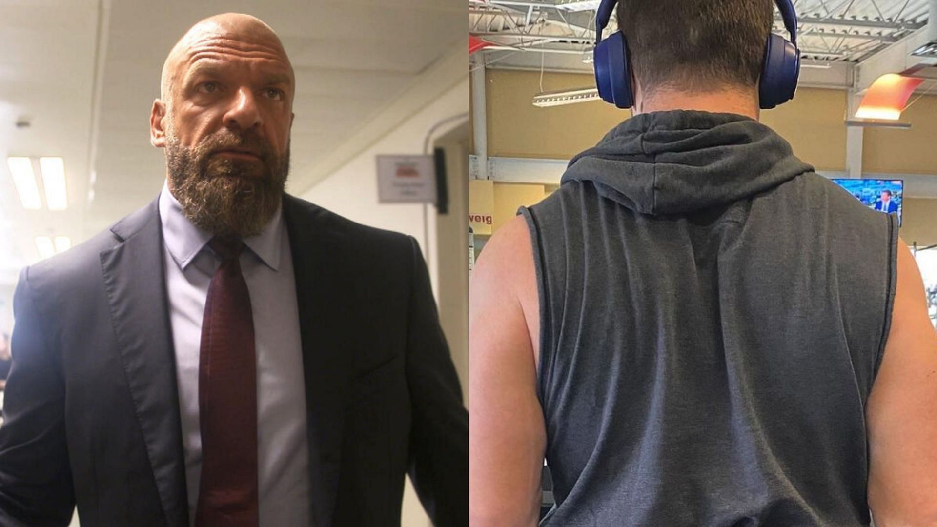 WWE Chief Content Officer Triple H (left) and MJF (right)