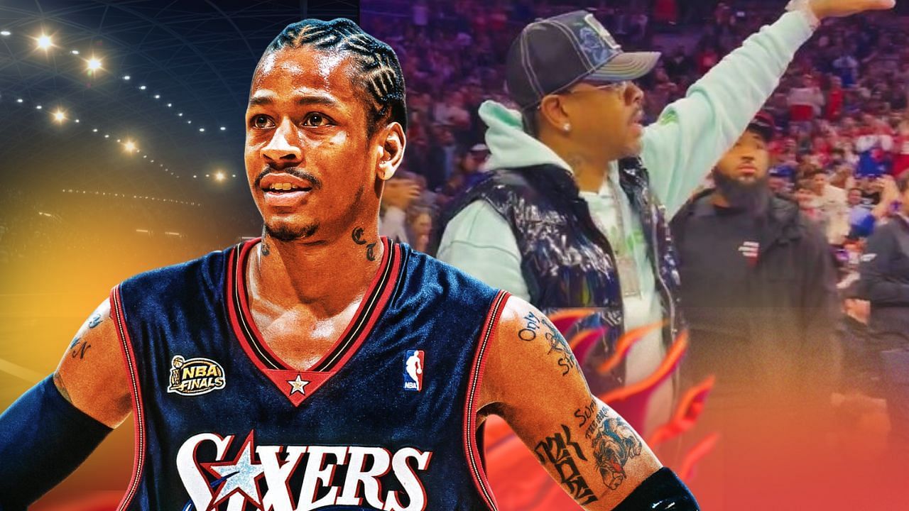 WATCH: Allen Iverson gets rousing ovation from 76ers fans as he appears courtside for Game 3 donning $1,326 puffer jacket