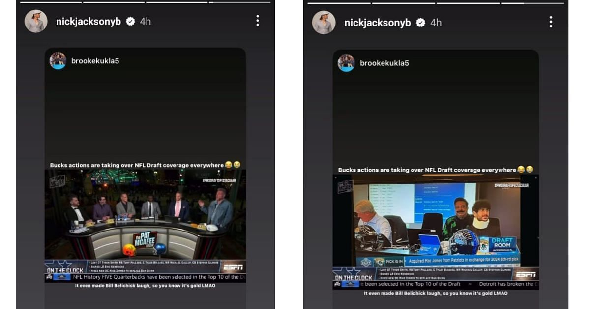Jackson shared Pat McAfee&#039;s reel on his Instagram story