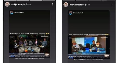 Jackson shared Pat McAfee's reel on his Instagram story