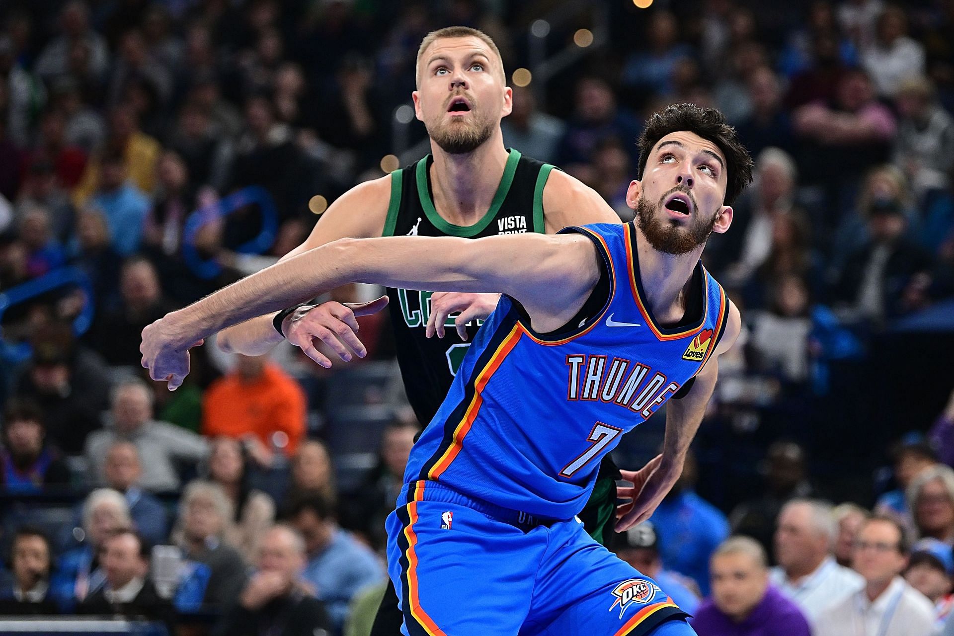 OKC Thunder rookie big man Chet Holmgren (right)