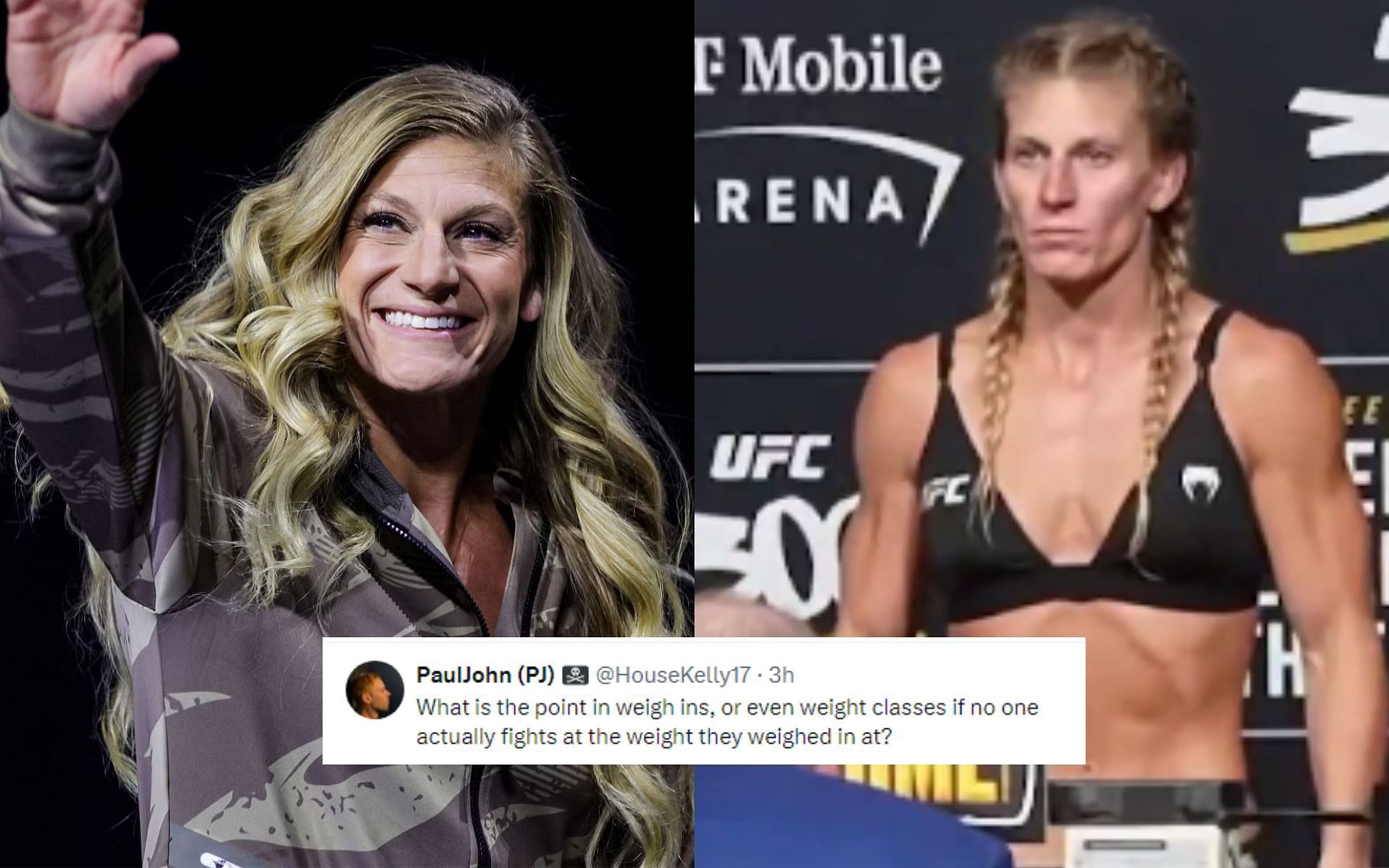 Fans react after Kayla Harrison reveals astounding weight she rehydrated to by UFC 300 fight day [Image courtesy: Getty Images, and @LynchOnSports - X]