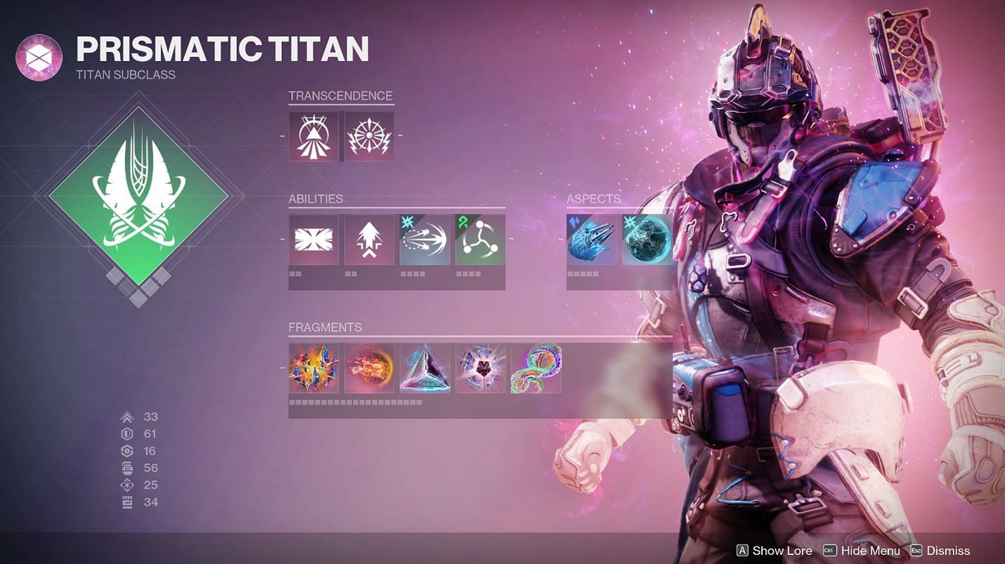 Prismatic Titan screen (Image via Bungie)