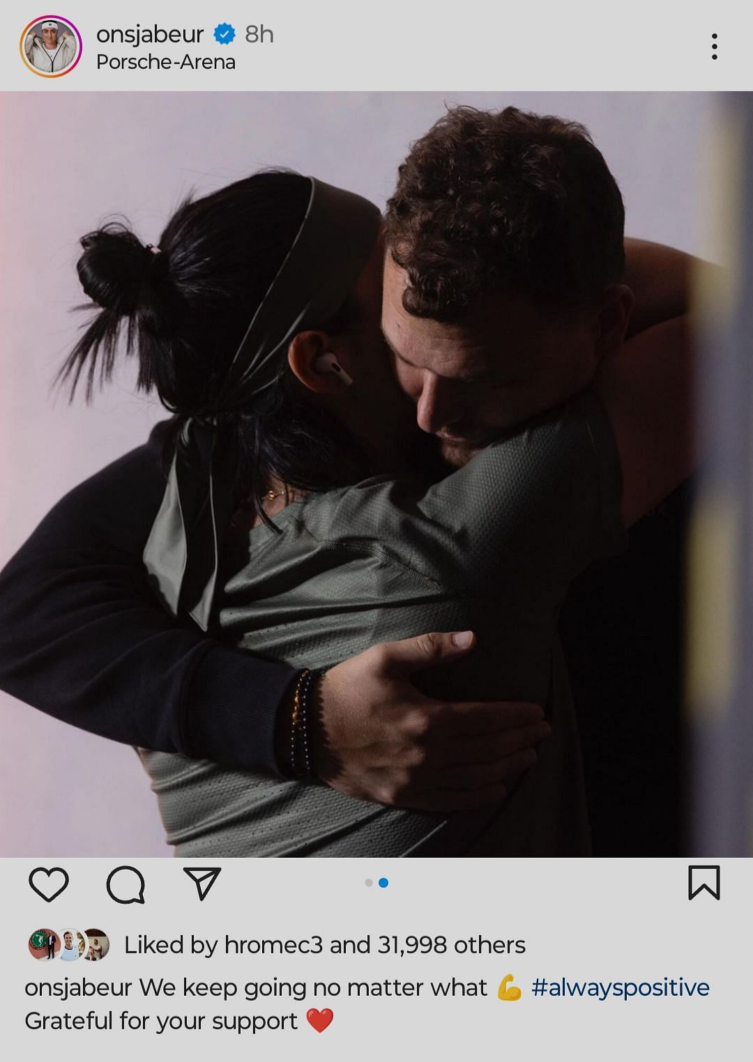 Screengrab of Ons Jabeur&#039;s Instagram post