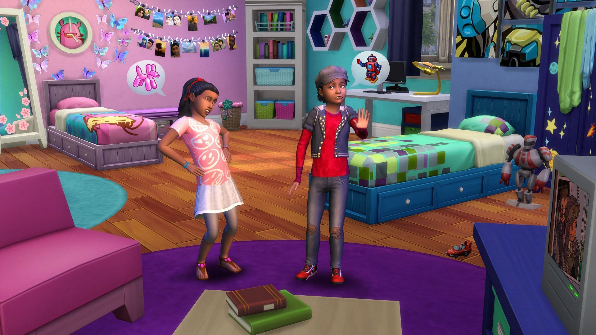 Kid&#039;s bedrooms in Sims 4 lack any proper themed designs (Image via Electronic Arts)
