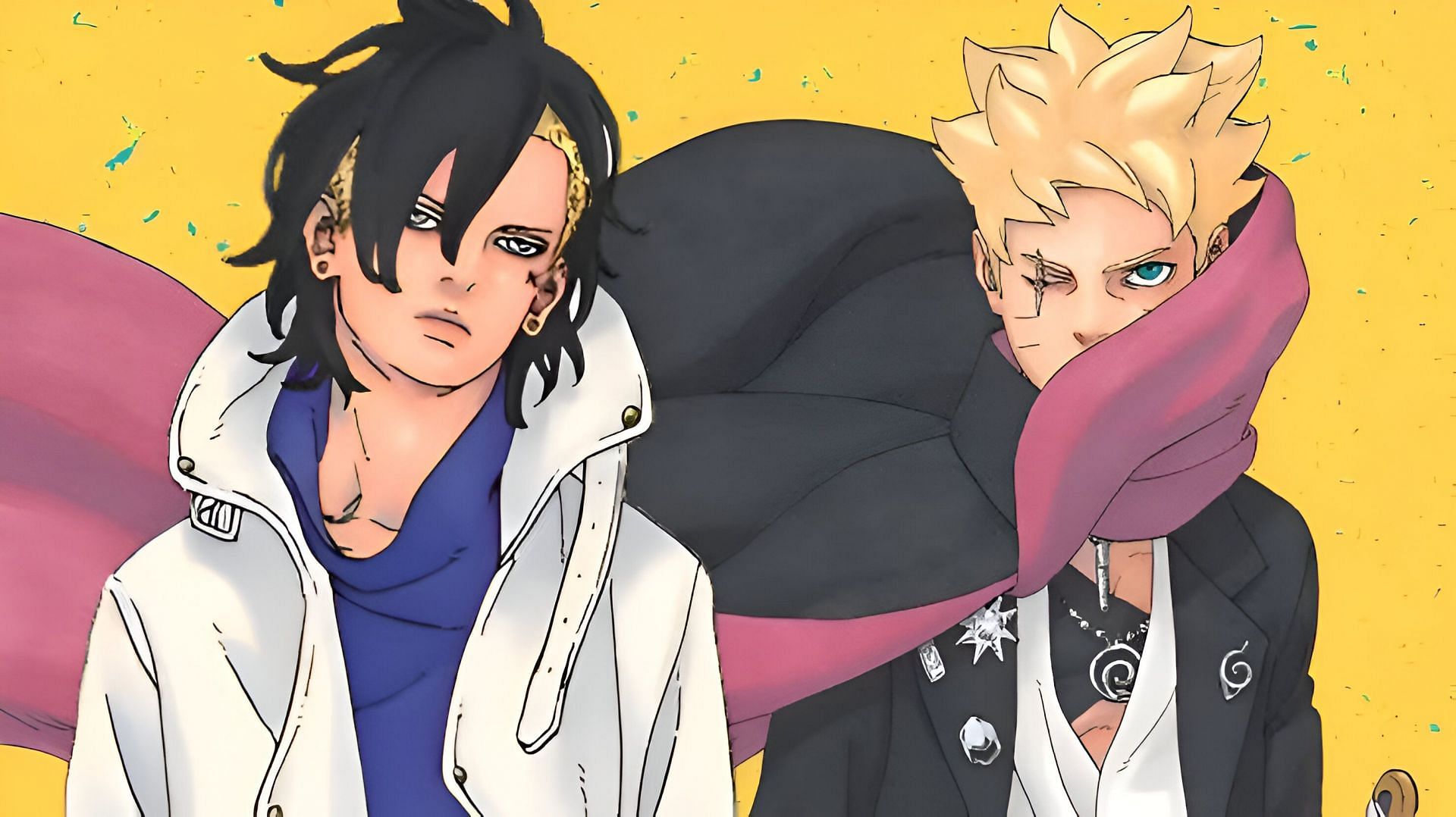 Kawaki (left) and Boruto (right) as seen in the manga (Image via Shueisha)