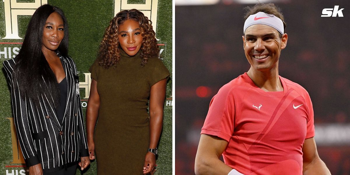 Venus and Serena Williams (L) and Rafael Nadal (R)