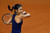 Emma Raducanu in action during the Billie Jean King Cup