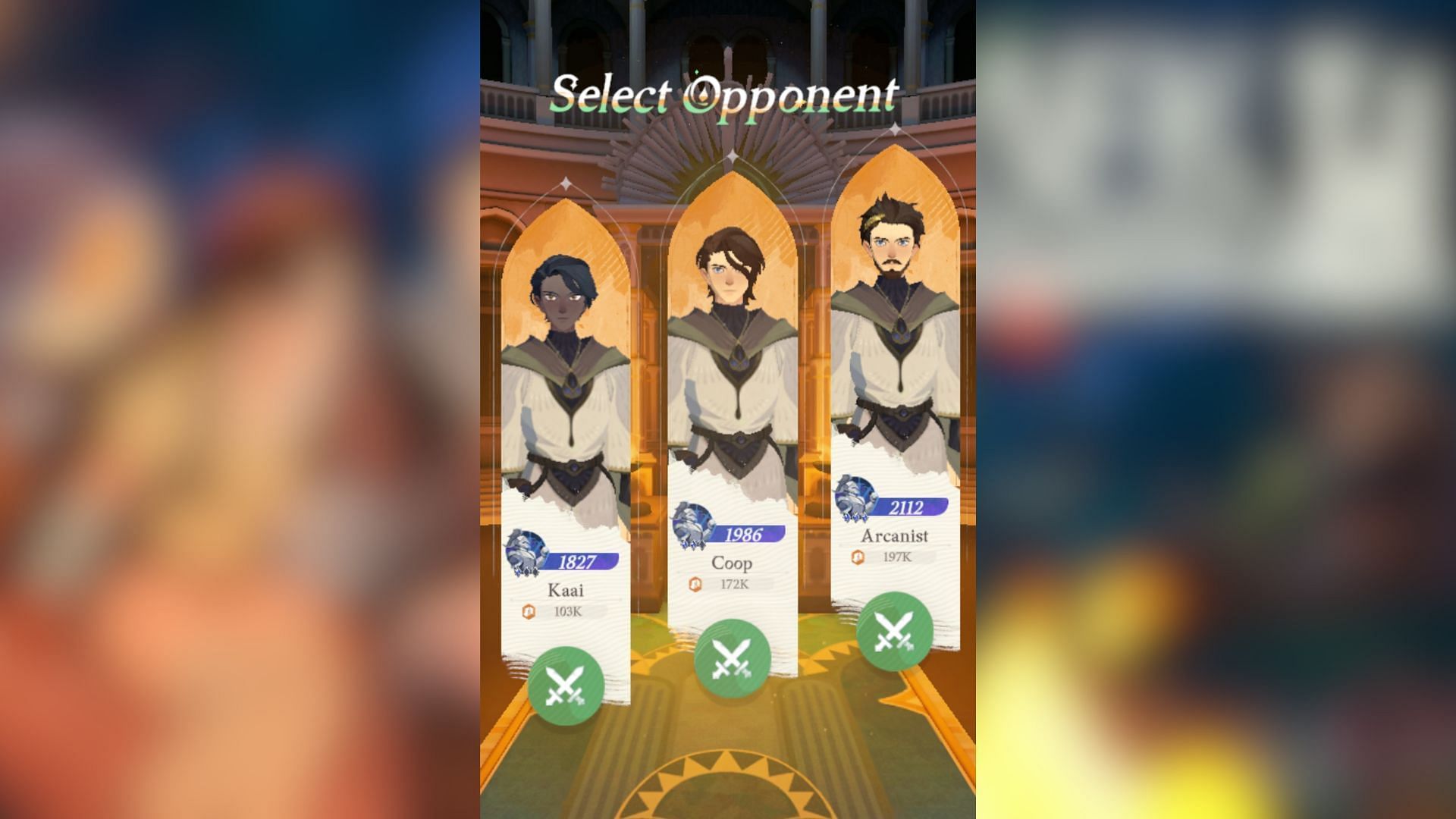 You can select one of the three opponents to fight against in AFK Journey Arena mode (Image via Farlight Games)