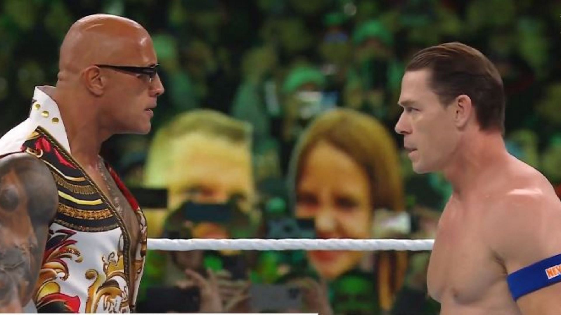 The Rock and John Cena had a staredown at WWE WrestleMania XL