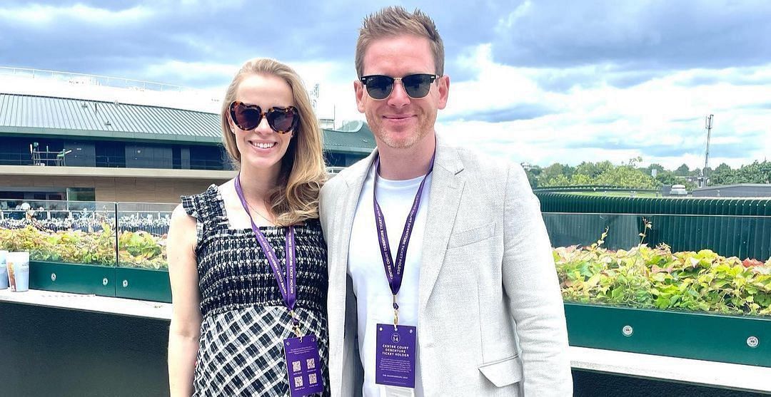 Eoin Morgan with his wife