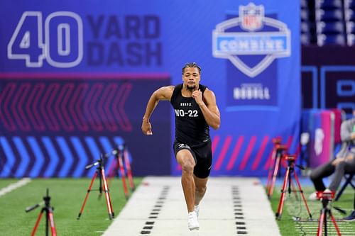 Rome Odunze during the 2024 NFL Combine