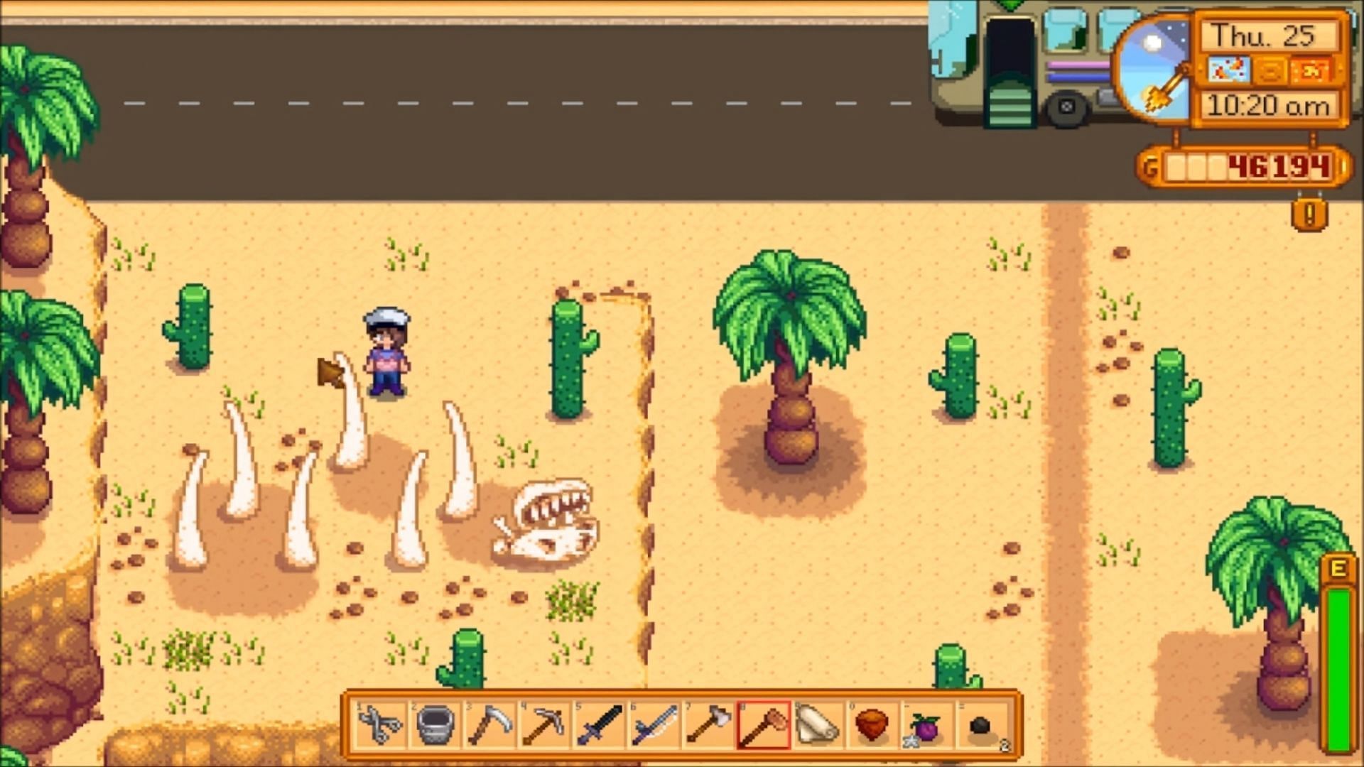 Head to Sand Dragon&#039;s skull and use Solar Essence to finish the quest line (Image via ConcernedApe &amp; YouTube/Glitchiee)