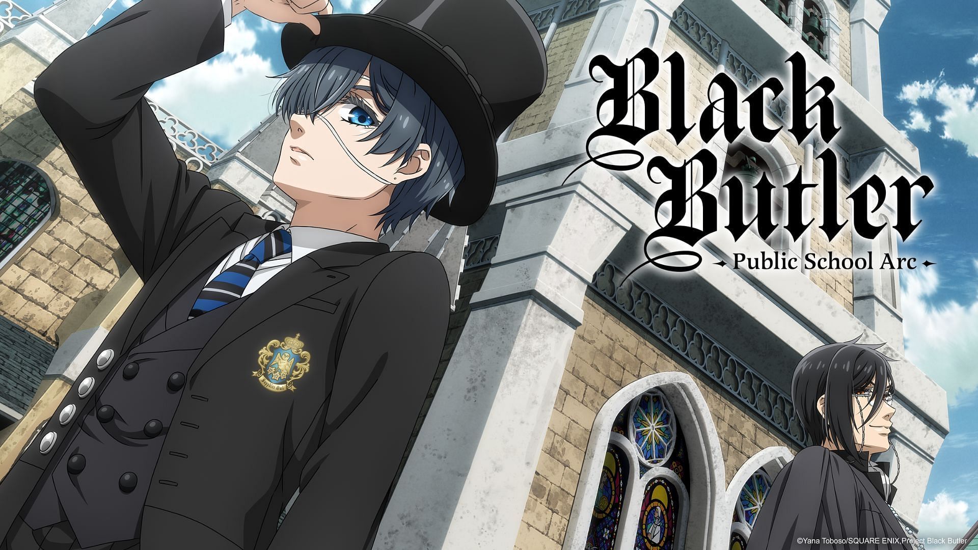 Black Butler -Public School Arc- anime title card (Image via CloverWorks)