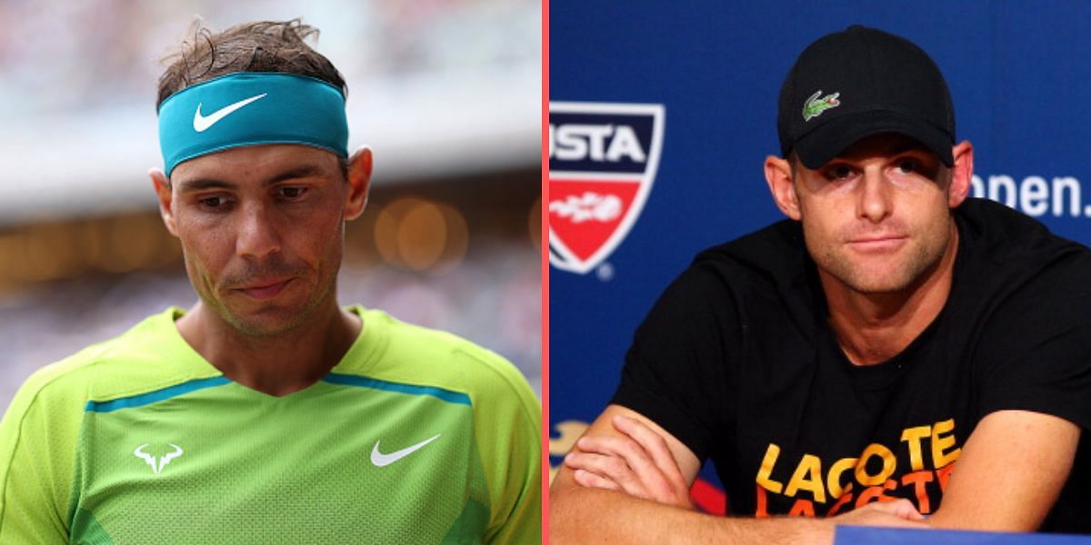 Rafael Nadal (L) and Andy Roddick (R)