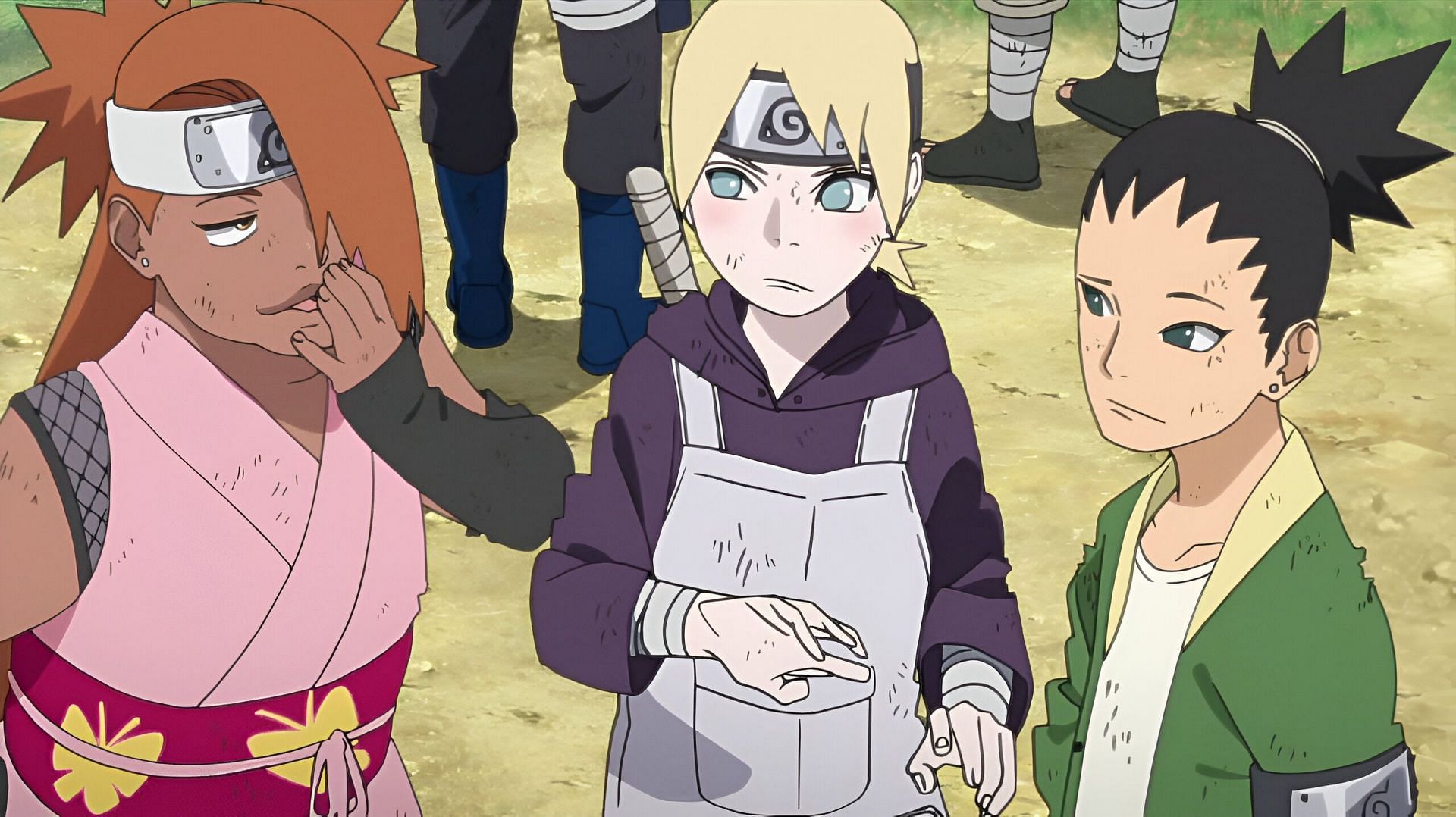 Chocho (left), Inojin (middle), and Shikadai (right) (Image via Studio Pierrot)