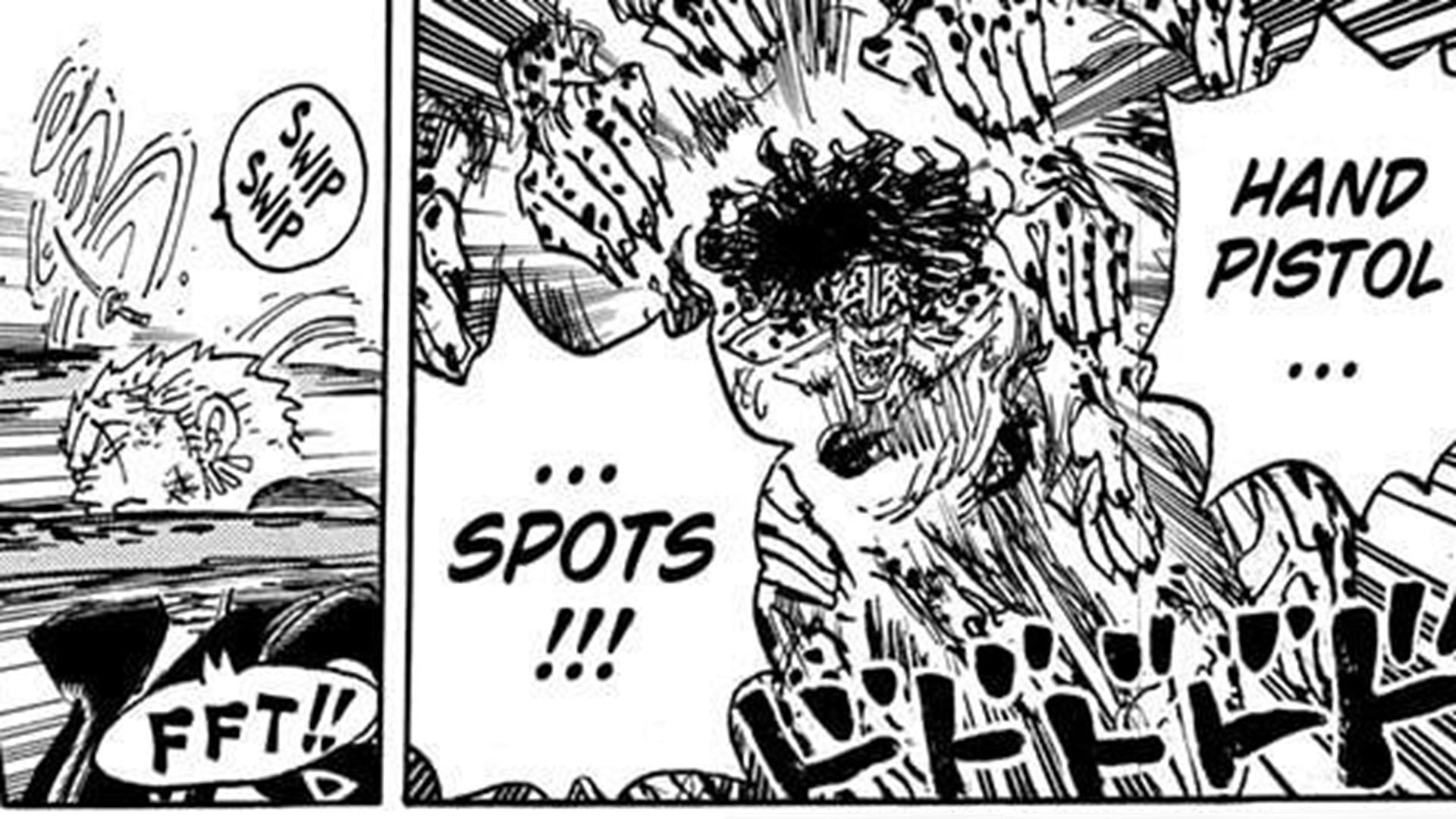 Zoro beats Lucci at speed in the One Piece manga (Image via Shueisha)