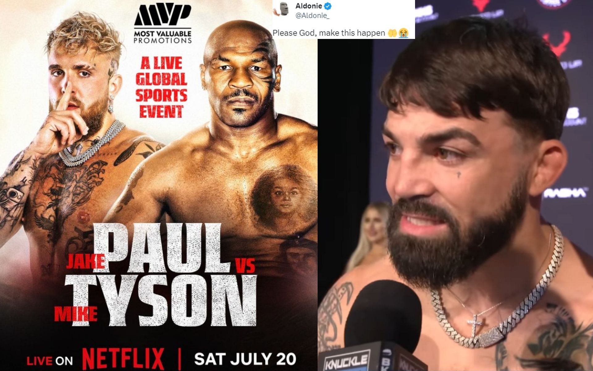 Mike Perry (right) sends fans into frenzy after calling to replace Mike Tyson against Jake Paul (left) [Images Courtesy: @bareknucklefc and @jakepaul on Instagram]