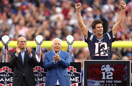 Tom Brady during the Philadelphia Eagles v New England Patriots