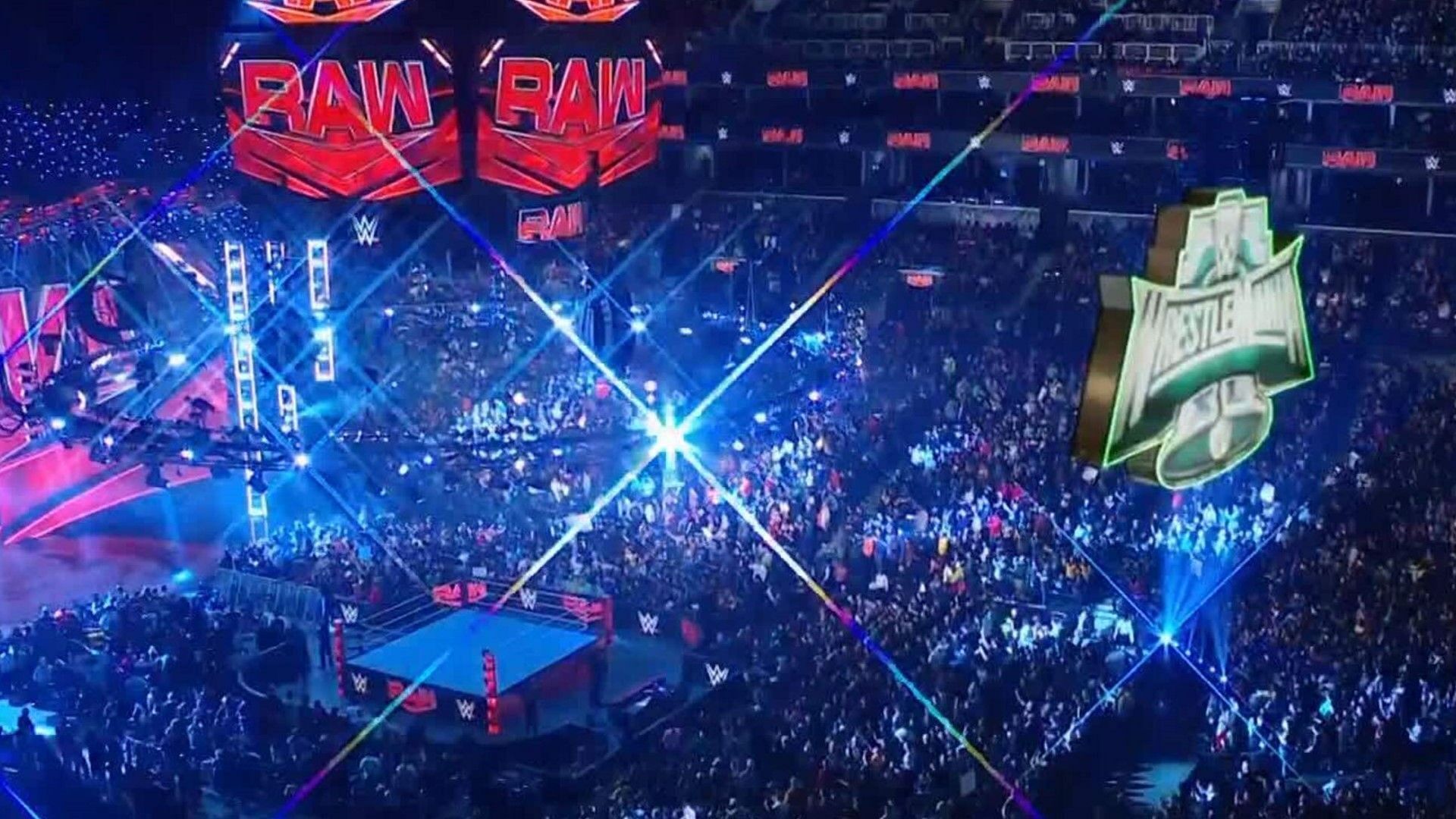The WWE Universe packs their arena for RAW on The Road to WrestleMania XL