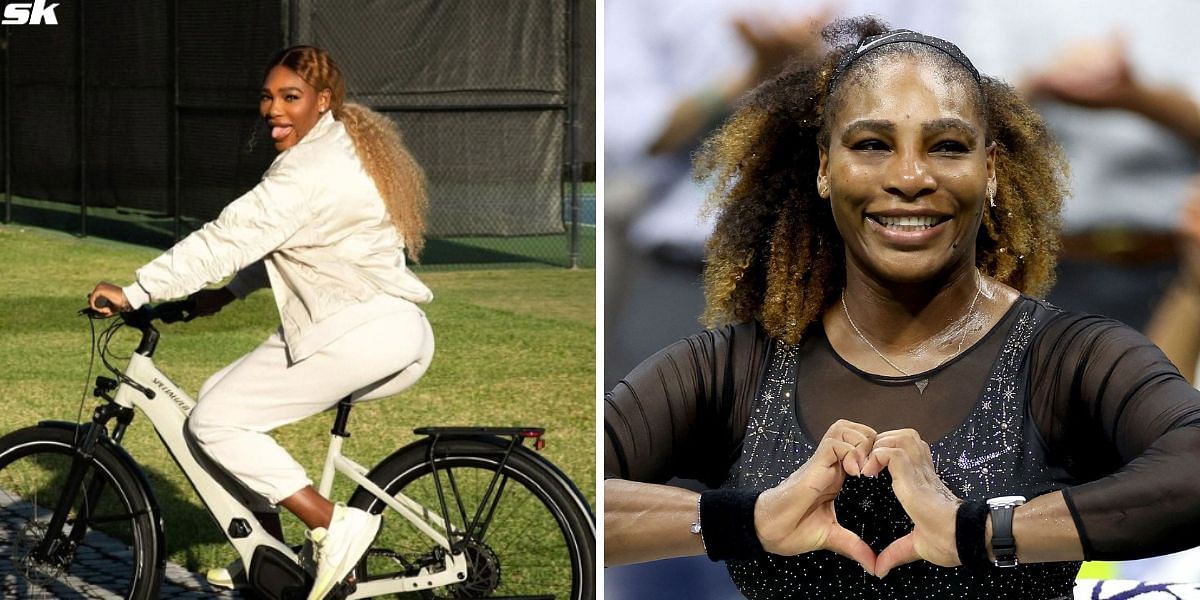 Serena Williams spends her leisure time on the bike