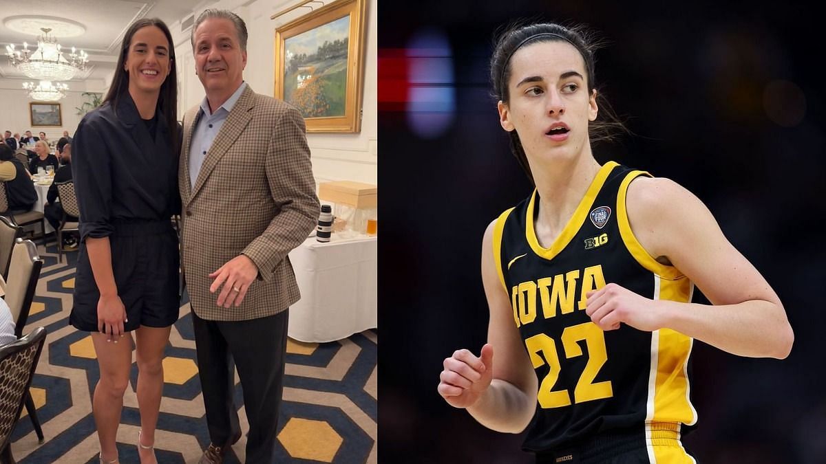 Former Kentucky HC John Calipari meets Caitlin Clark