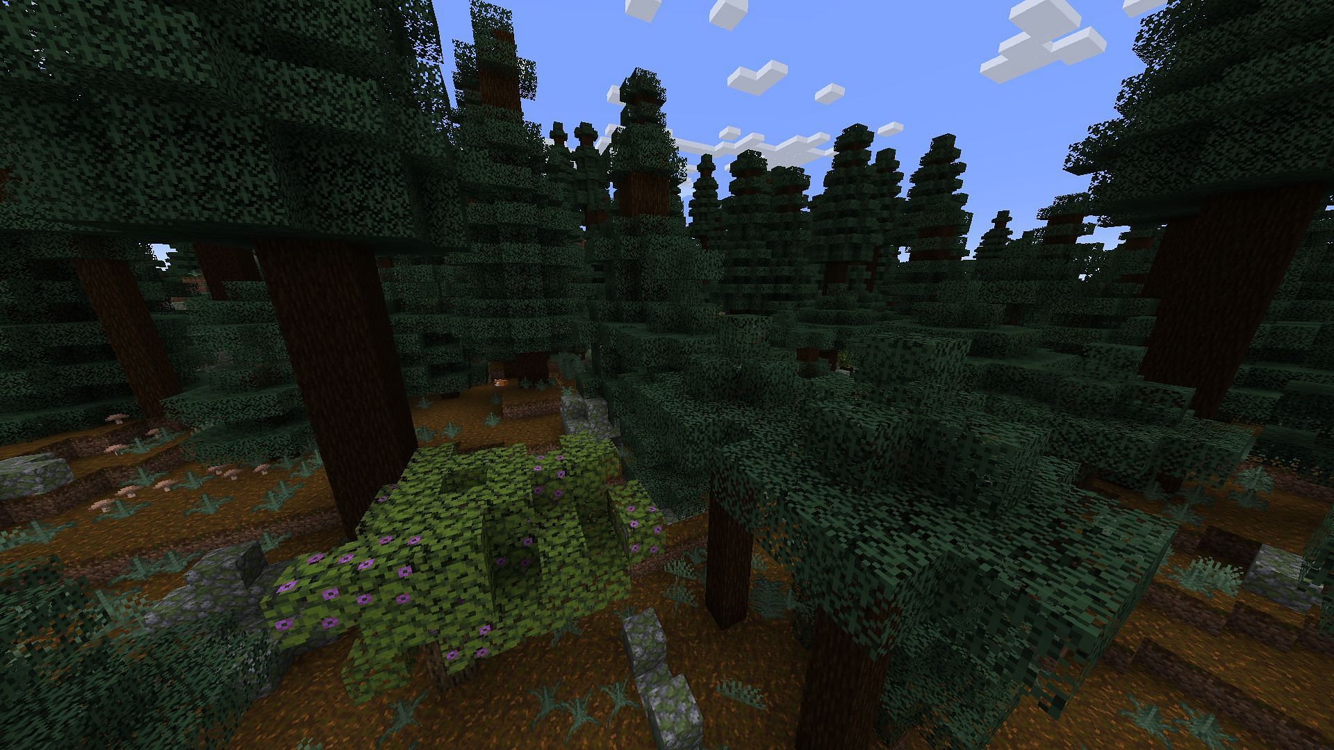 Forests with heavy tree cover can spawn plenty of hostile Minecraft mobs. (Image via Mojang)