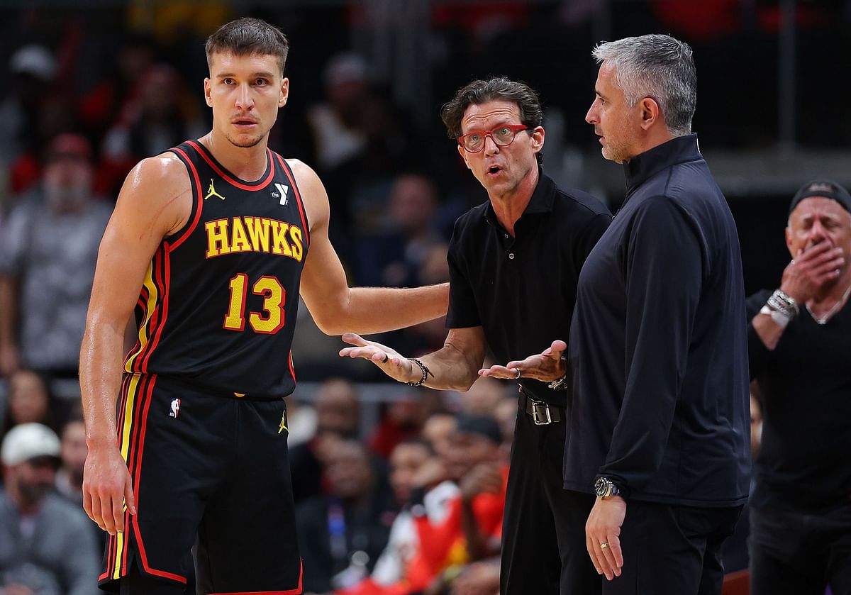 WATCH: Bogdan Bogdanovic heatedly confronts Quin Snyder amid blowout win