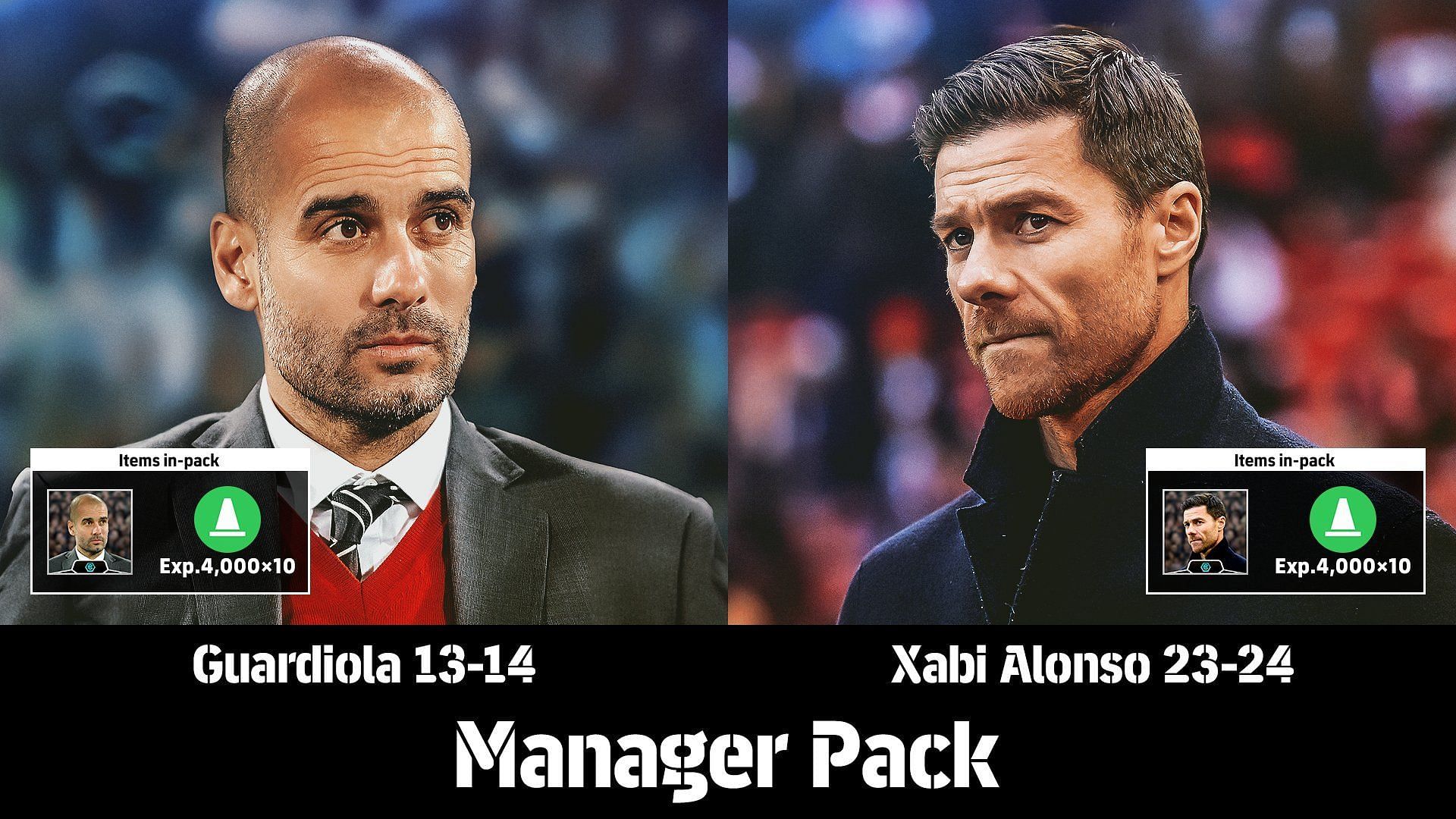 Xabi Alonso or Pep Guardiola, which of these Manager Packs in eFootball 2024 is better? (Image via Konami)