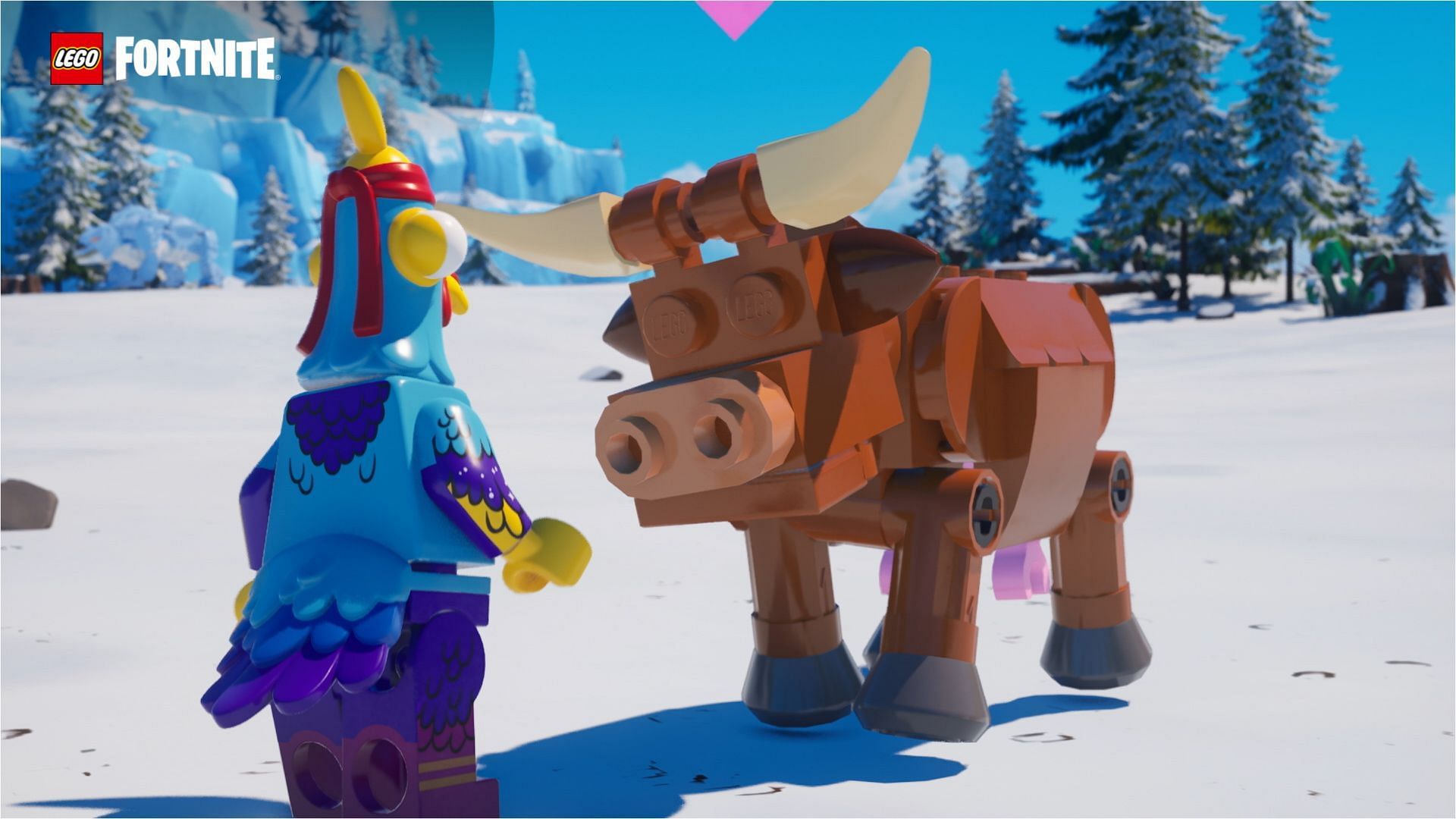 Follow this step to tame and recruit animals in LEGO Fortnite (Image via Epic Games)