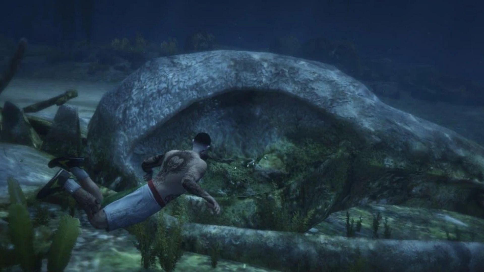 Giant whale skeletons are one of the creepy secrets in GTA 5 (Image via Rockstar Games || GTA Myths Wiki)