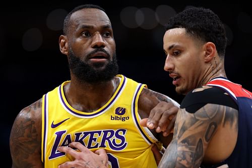 LeBron James going up against former LA Lakers teammate Kyle Kuzma