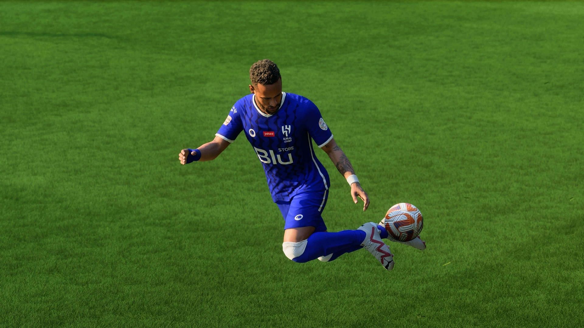 Neymar Jr.&#039;s Rainbow+Bicycle Kick is one of the most popular tricks in EA FC 24 (Image via EA Sports)