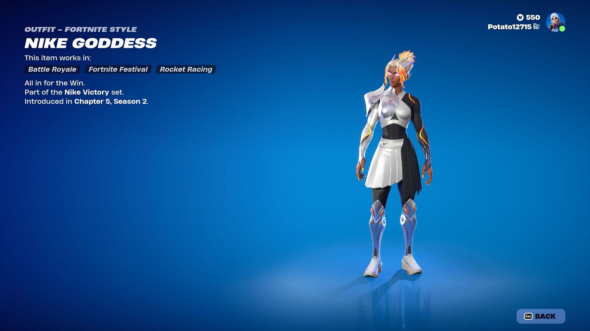 How to get Nike Goddess skin in Fortnite