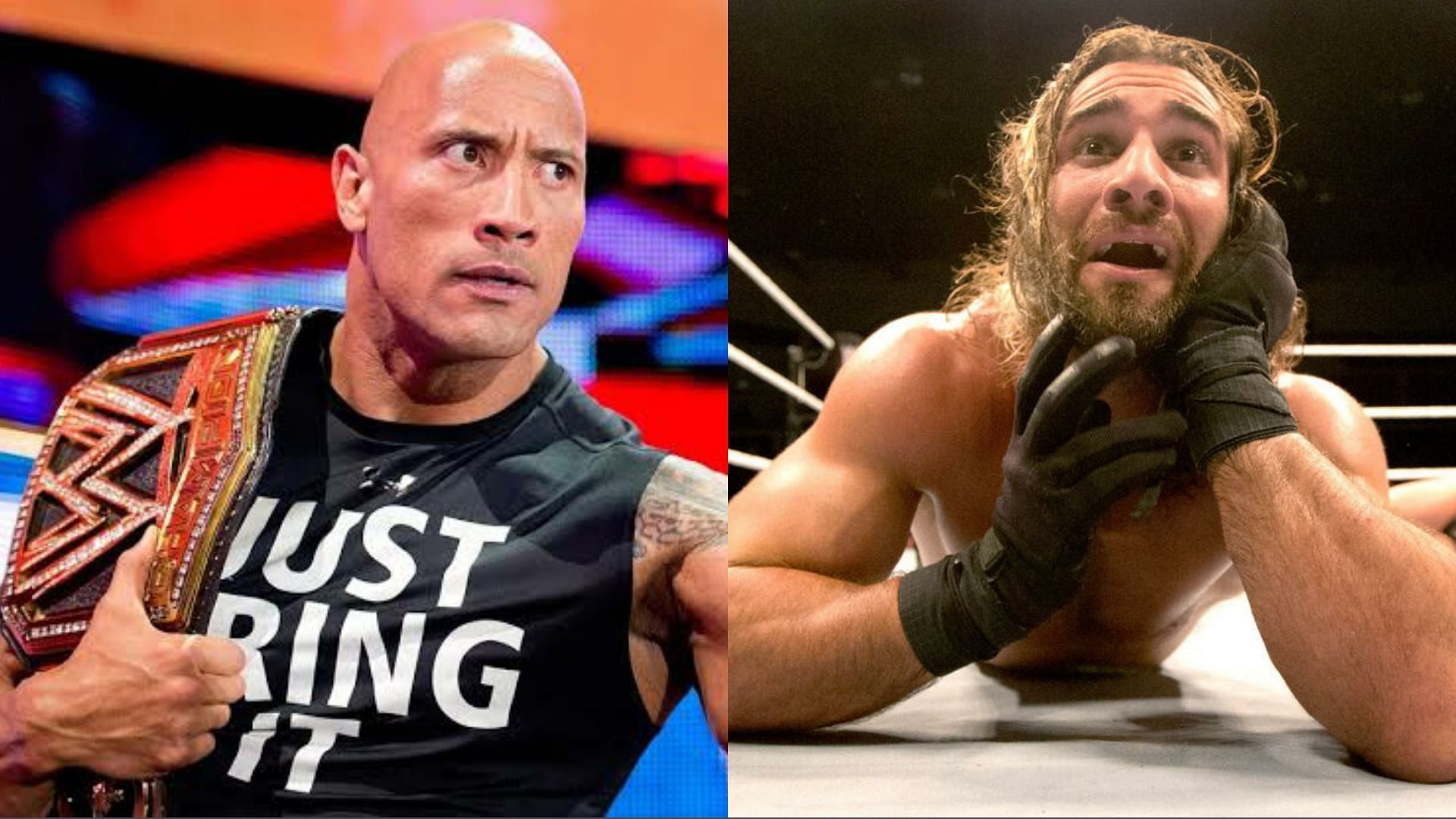 The Rock (left); Seth Rollins (right)