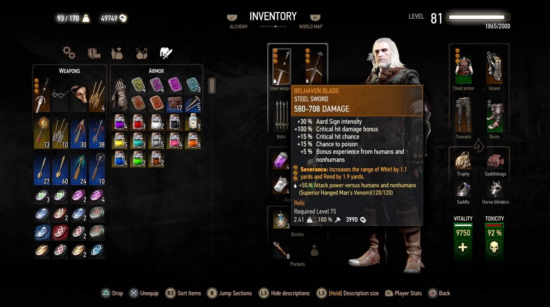 The Belhaven blade is extremely fun to use (Image via CD Projekt Red || YouTube/Ditronus)