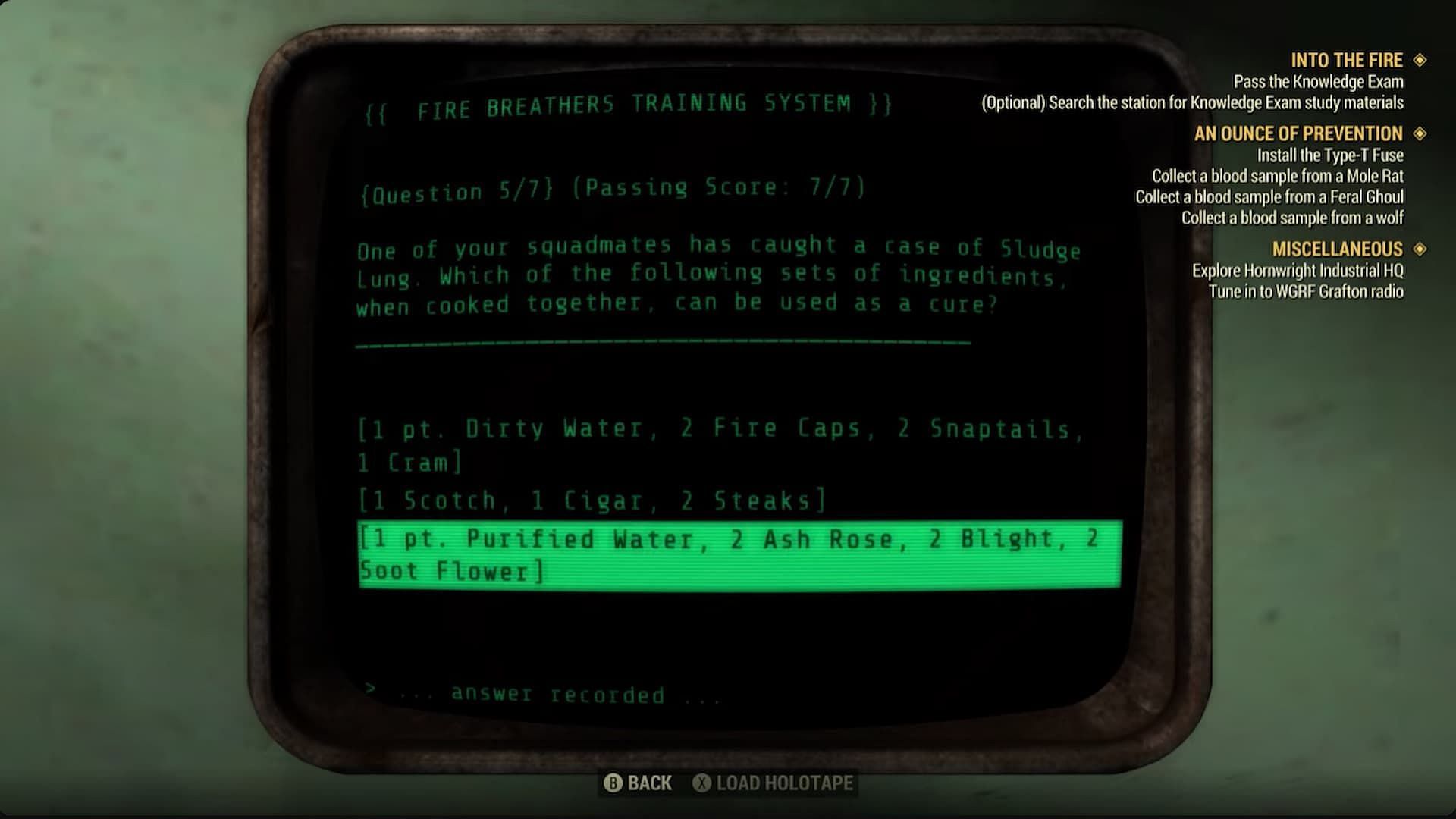 Question five out of seven (Image via Bethesda Game Studios || LunarGaming Guides/YouTube)